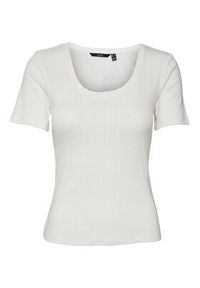 Vero Moda T-Shirt Casja 10286071 Biały Regular Fit. Kolor: biały. Materiał: bawełna #10