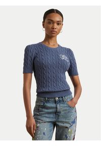 Lauren Ralph Lauren - LAUREN RALPH LAUREN Sweter 200976989001 Niebieski Slim Fit. Kolor: niebieski. Materiał: bawełna