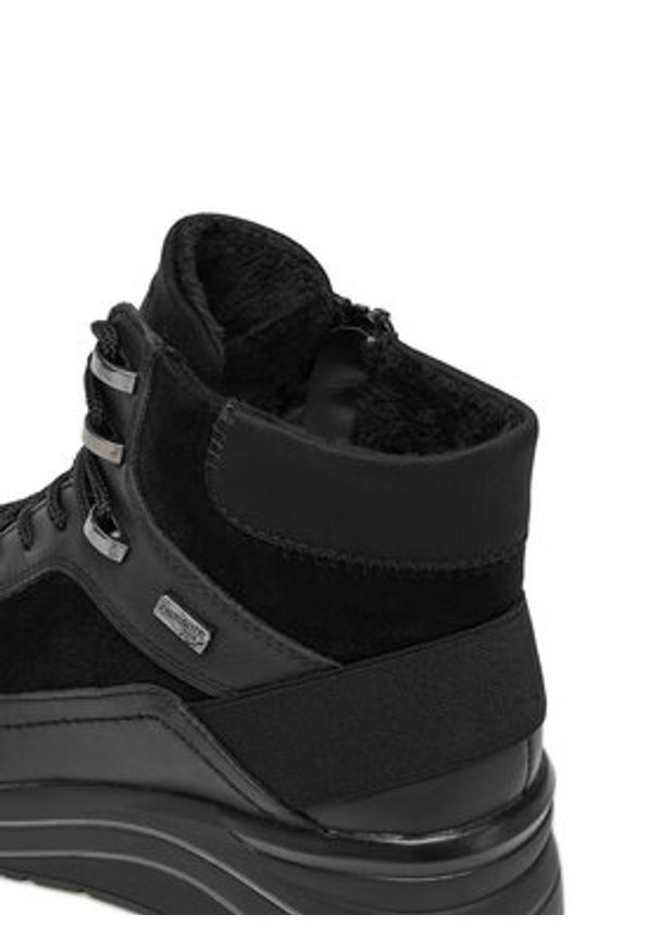 Remonte Trzewiki D0T79-00 Czarny. Kolor: czarny. Materiał: skóra, zamsz