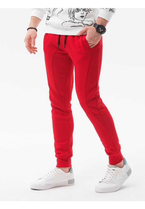 Ombre Clothing - Zestaw spodni męskich dresowych 2-pak - mix V5 Z39 - XXL. Kolor: czerwony. Materiał: dresówka