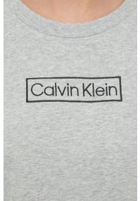 Calvin Klein Underwear t-shirt piżamowy kolor szary. Kolor: szary. Materiał: dzianina. Długość: krótkie. Wzór: aplikacja