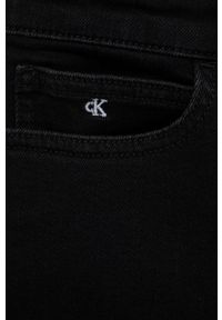 Calvin Klein Jeans szorty jeansowe dziecięce kolor czarny gładkie regulowana talia. Kolor: czarny. Materiał: materiał, denim. Wzór: gładki #2
