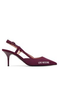 Love Moschino - LOVE MOSCHINO Szpilki JA10267G1NIMX55641 Bordowy. Kolor: czerwony. Materiał: materiał. Obcas: na szpilce #1