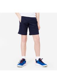Decathlon - Spodenki sportowe dla dzieci Domyos. Kolor: niebieski. Materiał: materiał, poliester. Styl: sportowy. Sport: fitness
