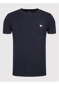 Guess T-Shirt M2YI24 J1311 Granatowy Super Slim Fit. Kolor: niebieski. Materiał: bawełna