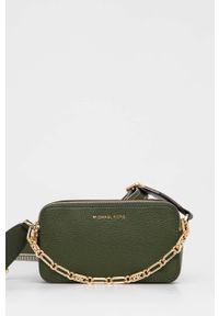 MICHAEL Michael Kors torebka skórzana kolor zielony. Kolor: zielony. Materiał: skórzane