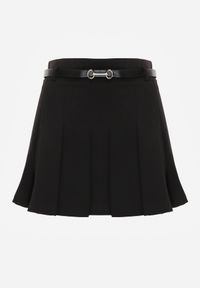 Renee - Czarna Spódnica Plisowana z Wiskozą i Paskiem Semivirae. Okazja: na spotkanie biznesowe, na co dzień. Kolor: czarny. Materiał: wiskoza. Styl: elegancki, biznesowy, klasyczny, casual #7