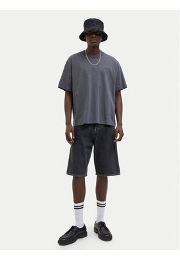 Jack & Jones Szorty jeansowe Iron 12278463 Czarny Baggy Fit. Kolor: czarny. Materiał: bawełna