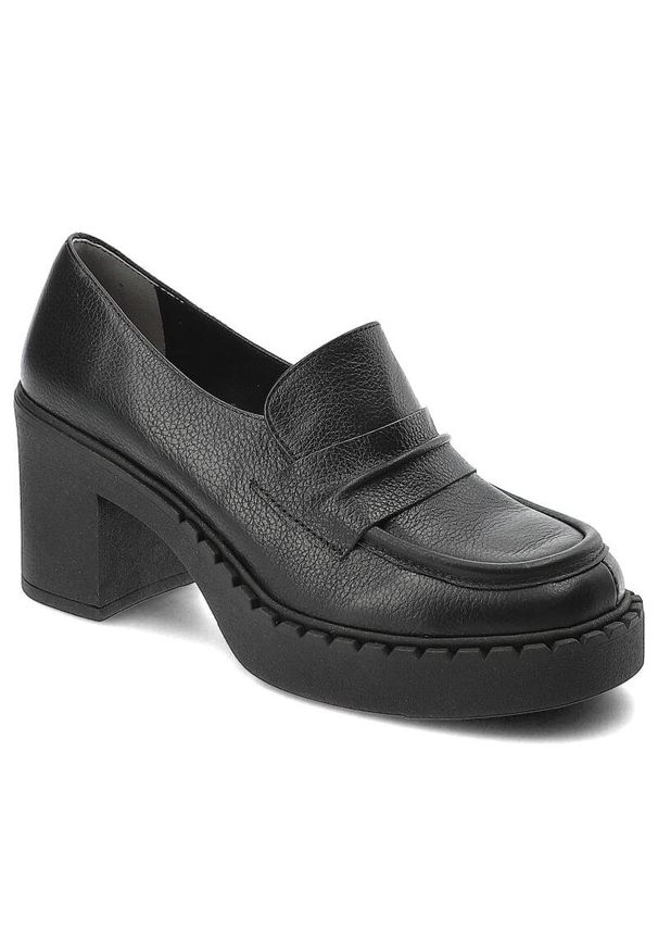 Czarne Półbuty Armodo Modne Buty Damskie. Okazja: na spotkanie biznesowe. Zapięcie: pasek. Kolor: czarny. Materiał: nubuk. Obcas: na obcasie. Styl: biznesowy, elegancki, klasyczny, wizytowy. Wysokość obcasa: średni