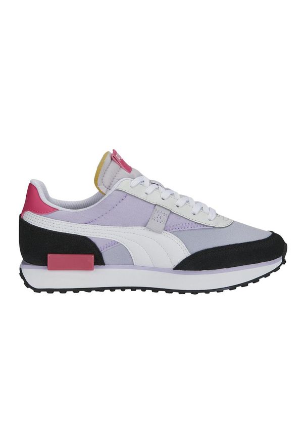 Buty do chodzenia damskie Puma Future Rider Play ON. Zapięcie: sznurówki. Kolor: wielokolorowy, fioletowy. Materiał: guma, materiał, syntetyk. Szerokość cholewki: normalna. Sport: turystyka piesza