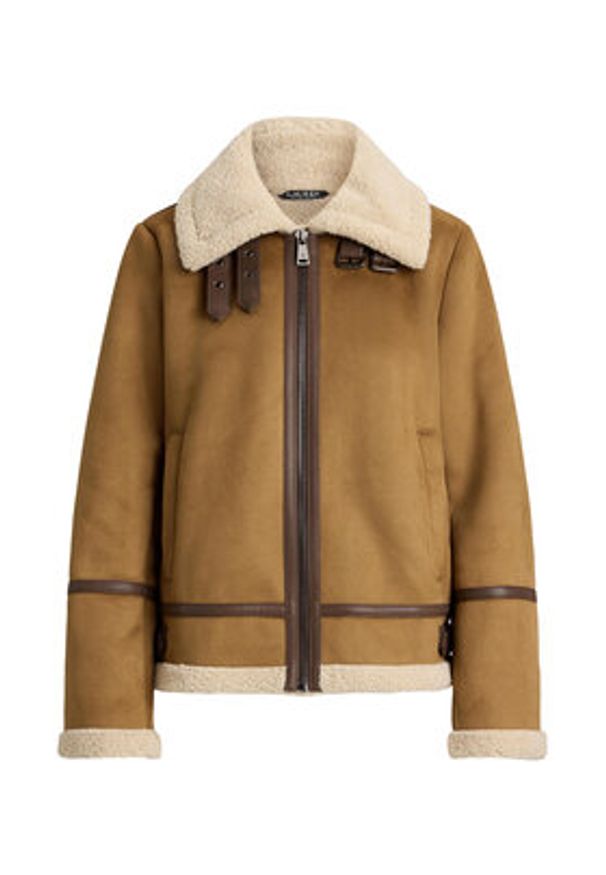 Lauren Ralph Lauren - LAUREN RALPH LAUREN Kurtka z imitacji skóry 297P04122002 Brązowy Regular Fit. Kolor: brązowy. Materiał: syntetyk