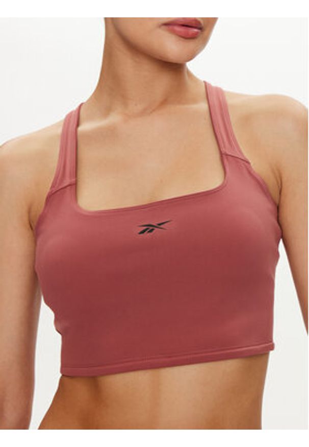 Reebok Top Yoga Peached 100037480 Bordowy Slim Fit. Kolor: czerwony. Materiał: syntetyk