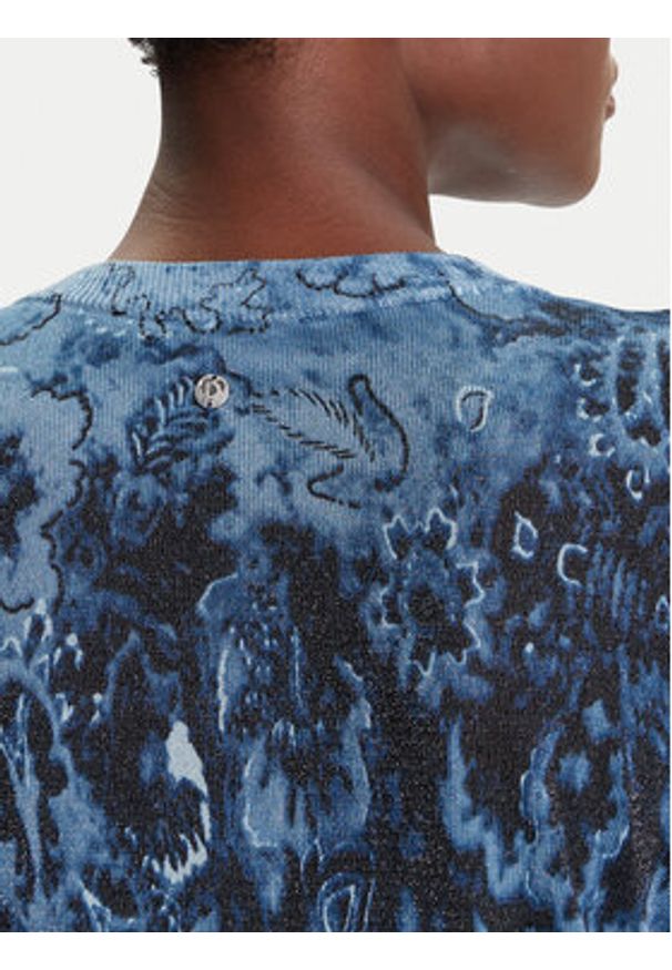 Desigual Kardigan Kassidy 25WWJF12 Niebieski Regular Fit. Kolor: niebieski. Materiał: wiskoza