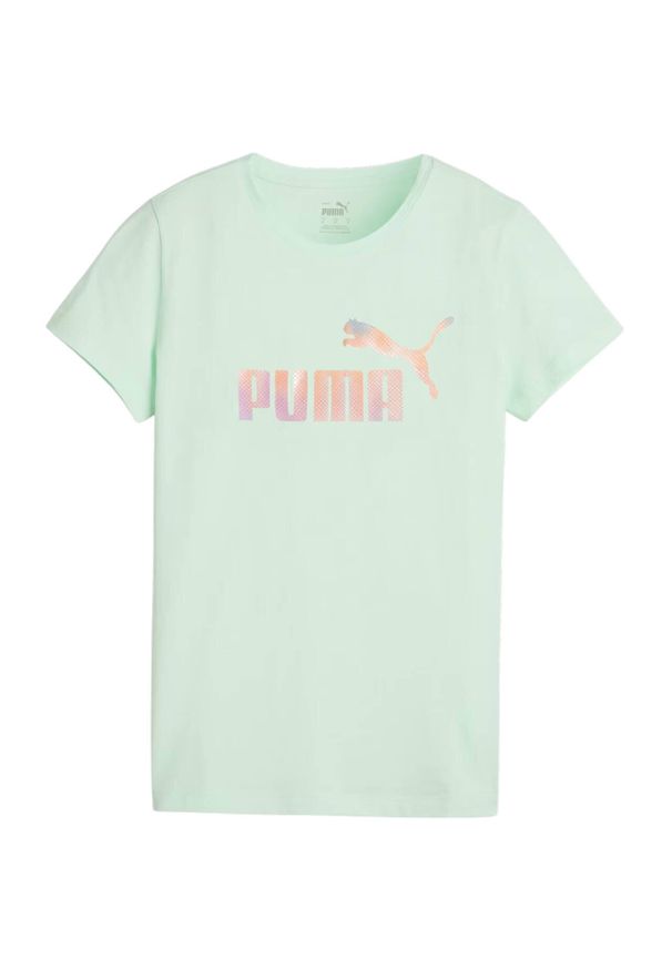 Puma - T-shirt Damski ESS+ Summer Daze. Kolor: zielony. Sport: turystyka piesza