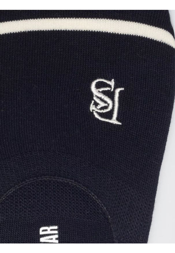 Big-Star - Stopki damskie bawełniane granatowe Nastka 403. Kolor: niebieski. Materiał: bawełna. Wzór: haft