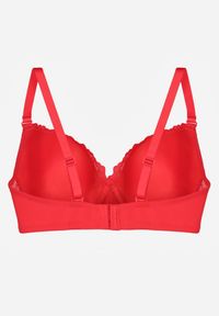 Born2be - Czerwony Koronkowy Biustonosz z Kokardką Nealenia. Kolor: czerwony. Materiał: koronka. Wzór: koronka #6