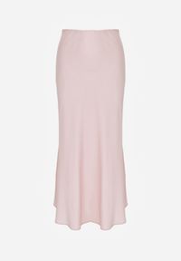 Born2be - Różowa Satynowa Spódnica z Lekko Rozkloszowanym Dołem Zinnemira. Kolor: różowy. Materiał: satyna. Styl: elegancki, klasyczny #8