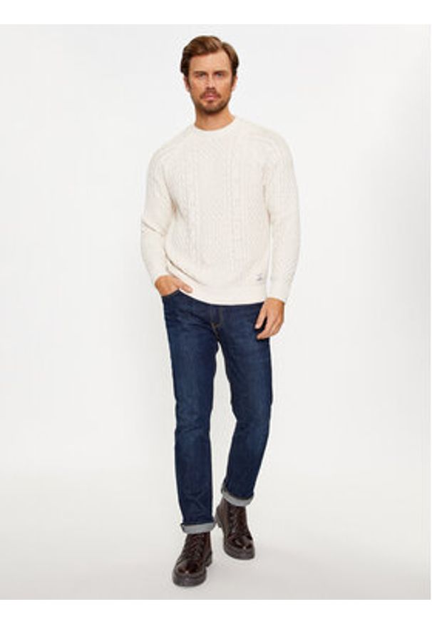 Pepe Jeans Sweter Sly PM702378 Écru Regular Fit. Materiał: bawełna