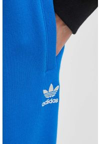 adidas Originals spodnie dresowe bawełniane kolor niebieski z aplikacją. Stan: podwyższony. Kolor: niebieski. Materiał: bawełna, dresówka. Wzór: aplikacja #2