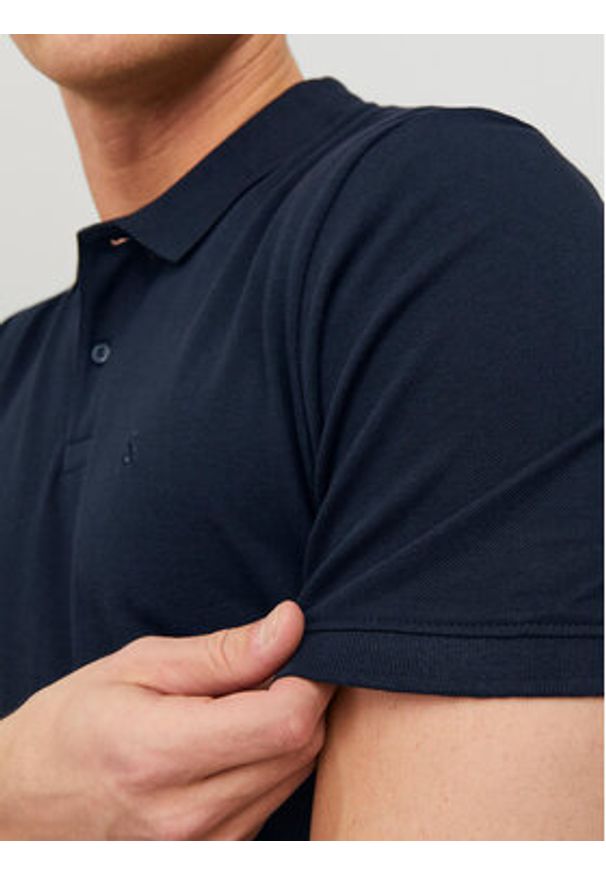 Jack & Jones Polo Basic 12136516 Granatowy Slim Fit. Typ kołnierza: polo. Kolor: niebieski. Materiał: bawełna