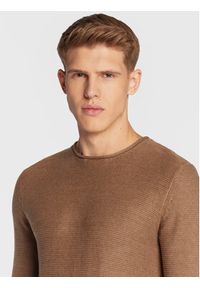 !SOLID - Solid Sweter 21104152 Brązowy Regular Fit. Kolor: brązowy. Materiał: bawełna #3