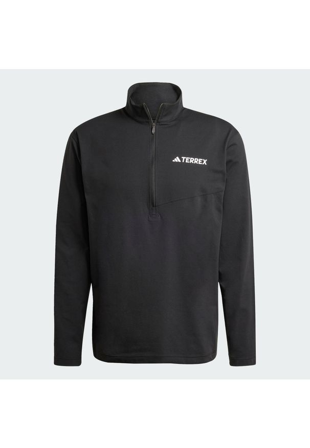Adidas - Koszulka Terrex Multi Climacool 1/2 Zip Long Sleeve. Kolor: biały, wielokolorowy, czarny. Materiał: poliester. Długość rękawa: długi rękaw. Technologia: ClimaCool (Adidas). Sport: turystyka piesza