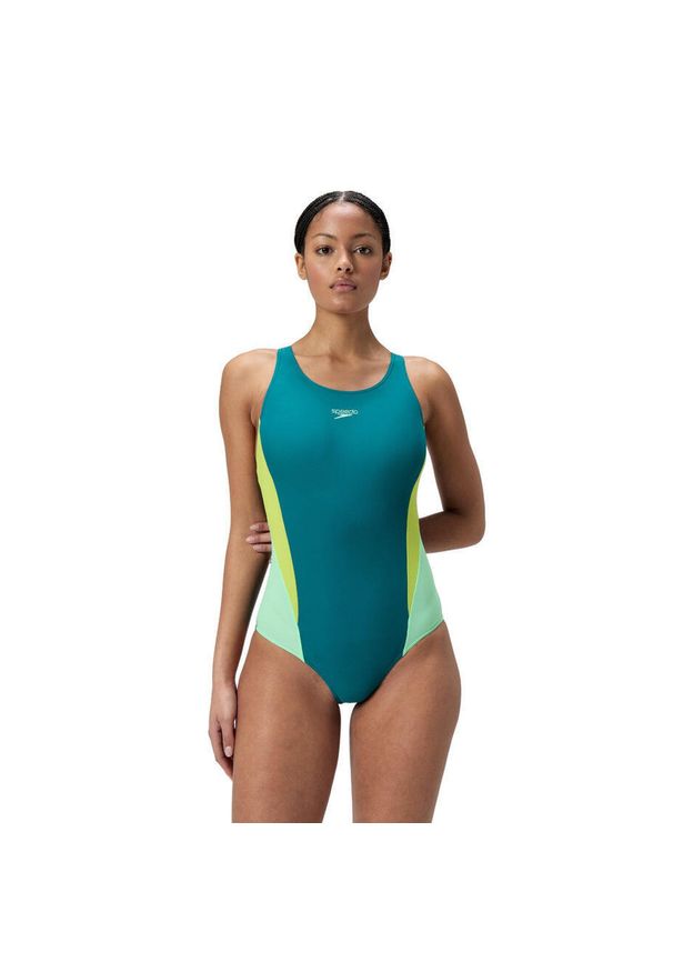 Strój kąpielowy jednoczęściowy damski na basen Speedo Colourblock 2.0. Kolor: zielony