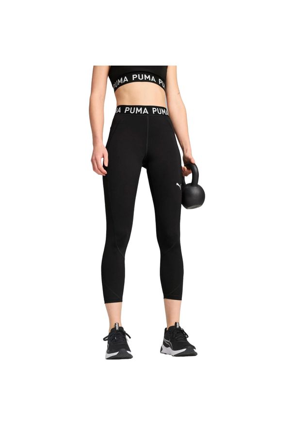 Rajstopy Puma W Strong Tight Hw Fl. Kolor: czarny. Materiał: materiał, syntetyk. Sport: fitness