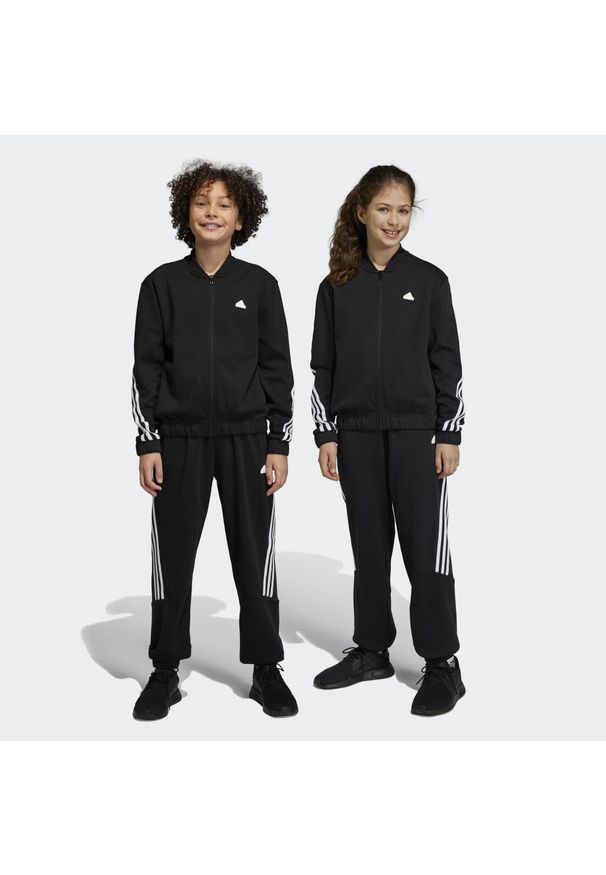 Adidas - Future Icons 3-Stripes Track Suit. Kolor: biały, wielokolorowy, czarny. Materiał: materiał, dresówka