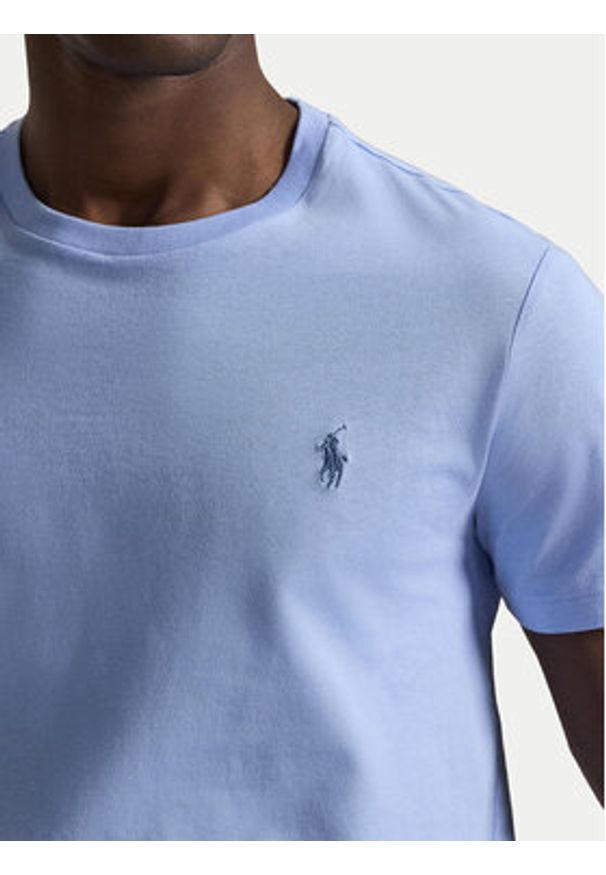 Polo Ralph Lauren T-Shirt 710671438020 Niebieski Slim Fit. Typ kołnierza: polo. Kolor: niebieski. Materiał: bawełna