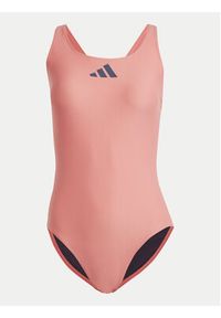 Adidas - adidas Strój kąpielowy 3 Bar Logo IQ3985 Różowy. Kolor: różowy. Materiał: syntetyk