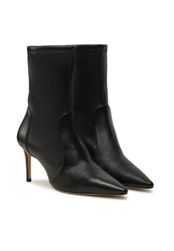 Stuart Weitzman Botki Stuart 85 Str Bootie SB657 Czarny. Kolor: czarny. Materiał: skóra