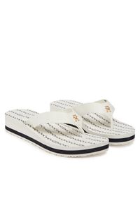 TOMMY HILFIGER - Tommy Hilfiger Japonki Im Th Chainprint Midwedge Sandal FW0FW08527 Biały. Kolor: biały. Materiał: materiał #3