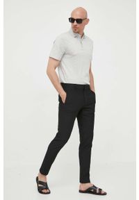 Polo Ralph Lauren polo z domieszką lnu kolor szary gładki. Typ kołnierza: polo. Kolor: szary. Materiał: len. Długość rękawa: krótki rękaw. Długość: krótkie. Wzór: gładki #4