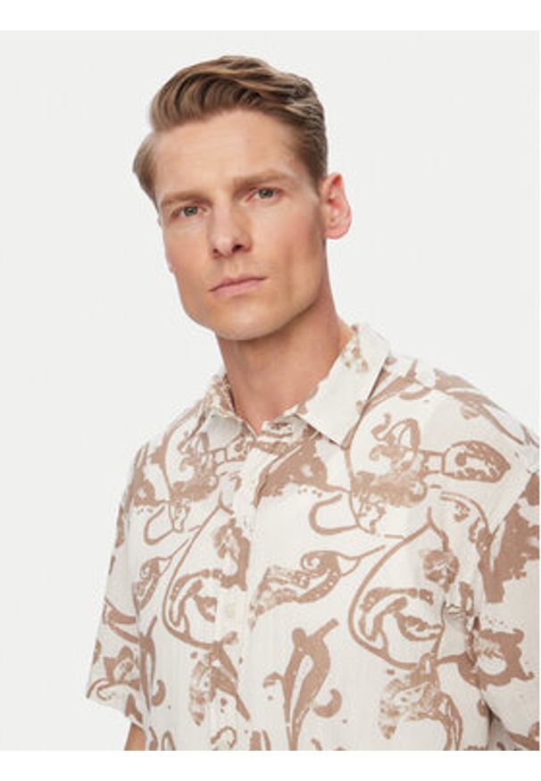 Jack & Jones Koszula Montauk 12293763 Biały Relaxed Fit. Kolor: biały. Materiał: bawełna