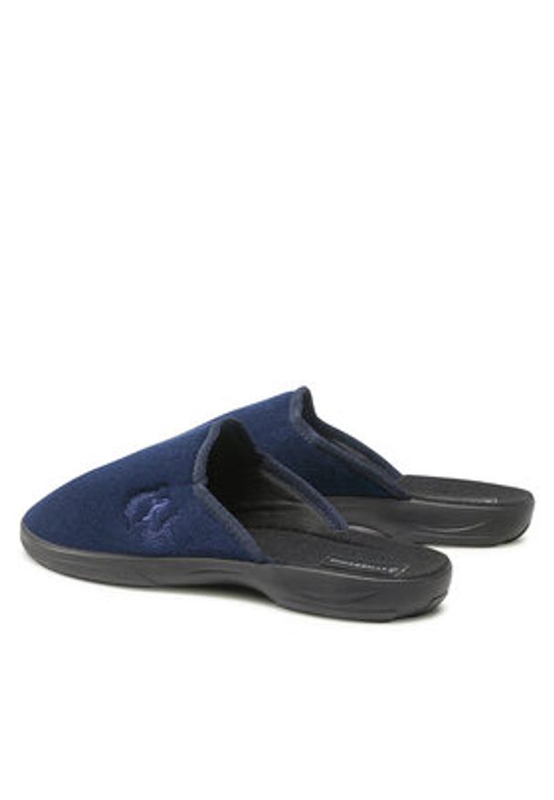 Home & Relax Kapcie 020/TROPIC Granatowy. Kolor: niebieski. Materiał: materiał