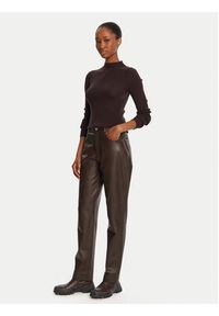 TwinSet - TWINSET Sweter 252TT3111 Brązowy Slim Fit. Kolor: brązowy. Materiał: wełna #3