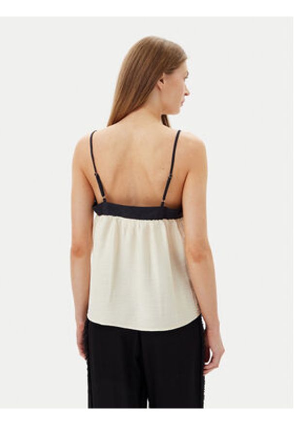 Vero Moda Top Denise 10329790 Beżowy Regular Fit. Kolor: beżowy. Materiał: wiskoza