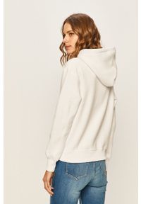 Calvin Klein Jeans - Bluza. Kolor: biały. Materiał: dzianina. Wzór: gładki