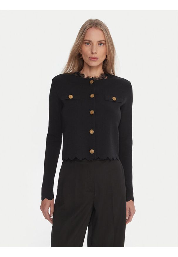 TwinSet - TWINSET Kardigan 252TP320A Czarny Regular Fit. Kolor: czarny. Materiał: syntetyk