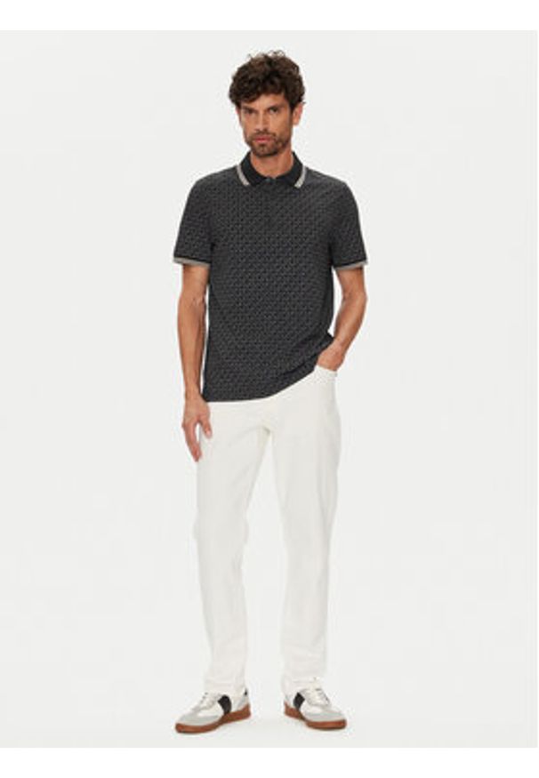Michael Kors Polo CS550V85KS Czarny Regular Fit. Typ kołnierza: polo. Kolor: czarny. Materiał: bawełna