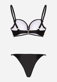 Born2be - Czarne Bikini Push-Up Dwuczęściowe z Metalicznymi Ozdobami Asterelia. Kolor: czarny. Wzór: aplikacja #3