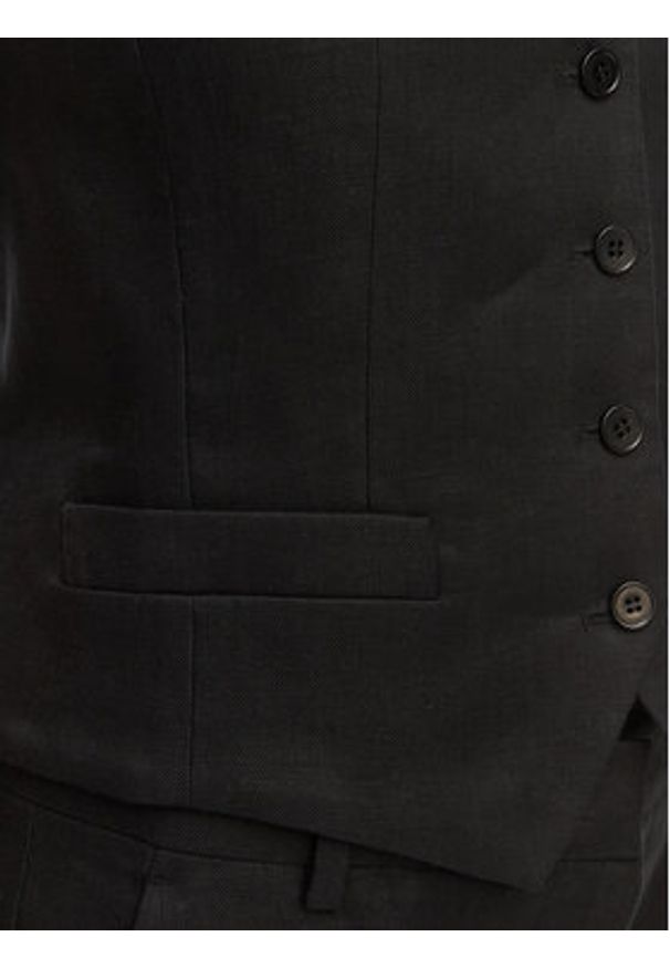 Weekend Max Mara Kamizelka garniturowa Pace 2615151012 Czarny Regular Fit. Kolor: czarny. Materiał: len