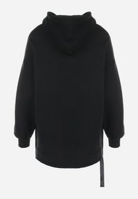 Born2be - Czarna Bluza Oversize z Kapturem Kulsum. Typ kołnierza: kaptur. Kolor: czarny. Materiał: tkanina, bawełna. Długość: długie. Wzór: jednolity, gładki