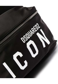 DSQUARED2 - Czarny plecak z kontrastowym logo. Kolor: czarny. Materiał: materiał. Wzór: aplikacja #3