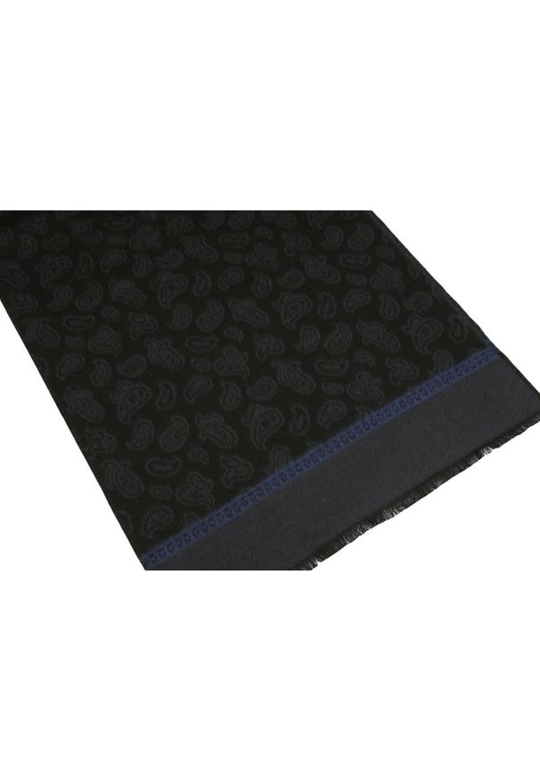 V. Fraas - Szalik, Czarny Miękki w Paisley, Łezki, Delikatny, Cashmink -V.Fraas. Kolor: czarny. Materiał: wełna, poliakryl, syntetyk, materiał, tkanina. Wzór: paisley. Sezon: lato