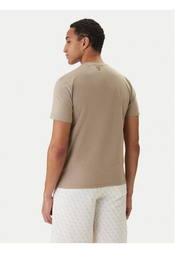 Guess T-Shirt Z2YI11 J1314 Beżowy Regular Fit. Kolor: beżowy. Materiał: bawełna