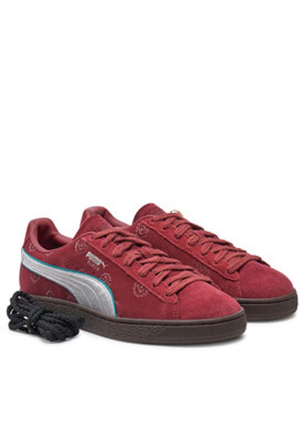 Puma Sneakersy Suede 2 ONE PIECE 396521 01 Bordowy. Kolor: czerwony. Materiał: zamsz, skóra. Model: Puma Suede