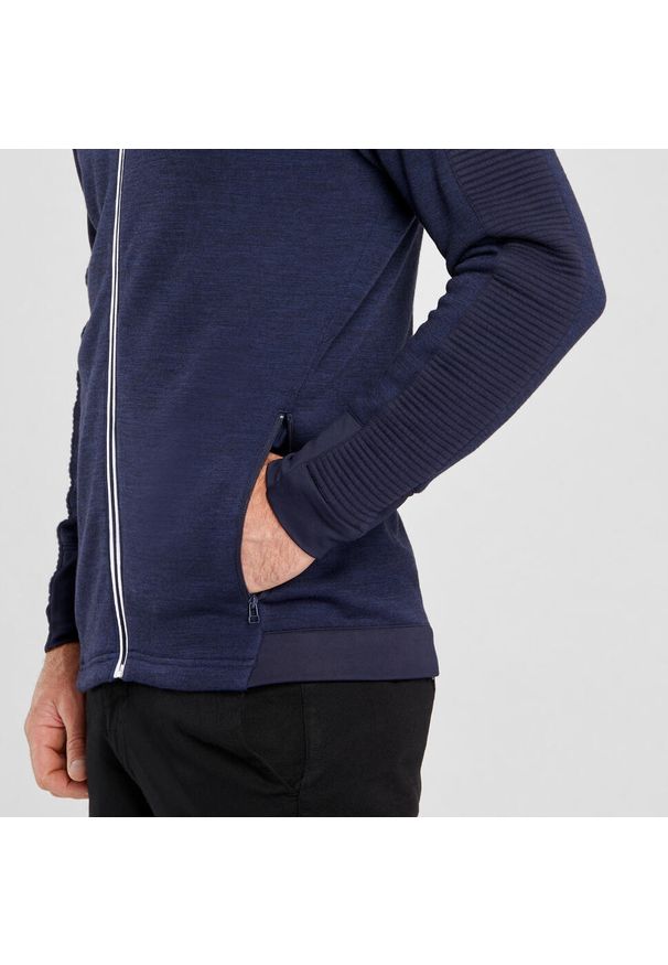 WEDZE - Bluza narciarska męska Wedze 500 Warm. Kolor: biały, niebieski, wielokolorowy. Materiał: wełna, materiał. Sport: narciarstwo