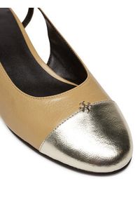 Tory Burch Sandały Cap-Toe Slingback Pump 156302 Beżowy. Kolor: beżowy. Materiał: skóra #6